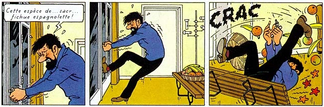 Hergé, Tintin et les Picaros, 1976, page 17 [extrait]. Copyright © Hergé / Moulinsart